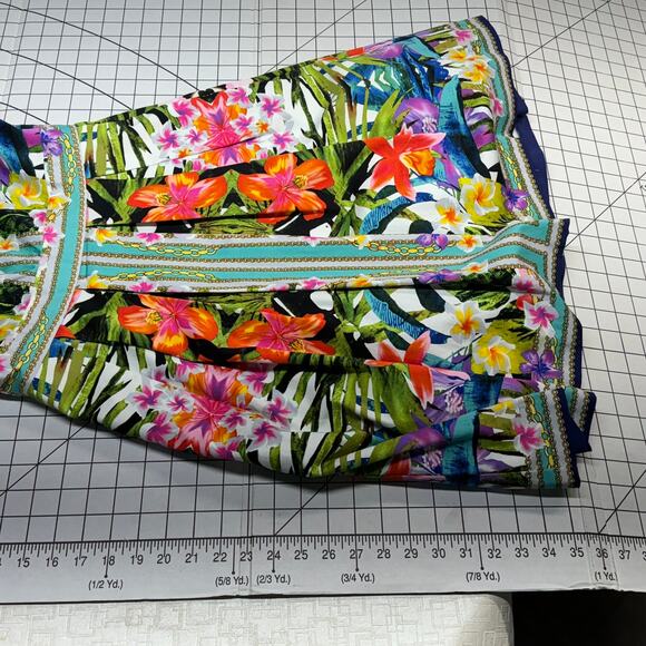 Maggy London Sleeveless Pleated A- Line Bright Floral Hawaiian Dress Women 8 - Picture 8 of 9